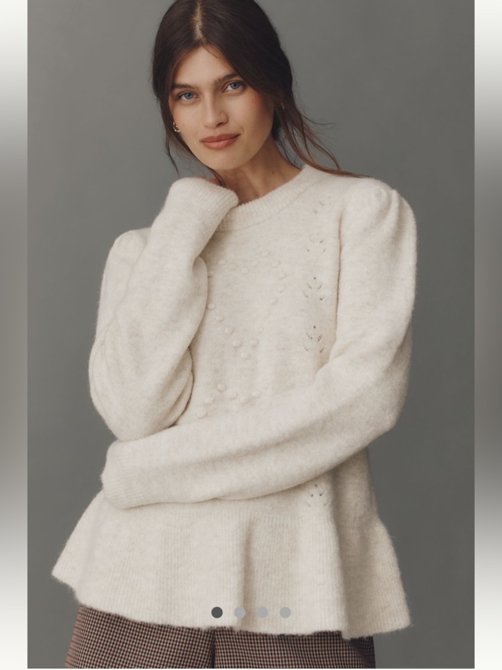NWT By Anthropologie Textured Ruffled
Waist Sweater